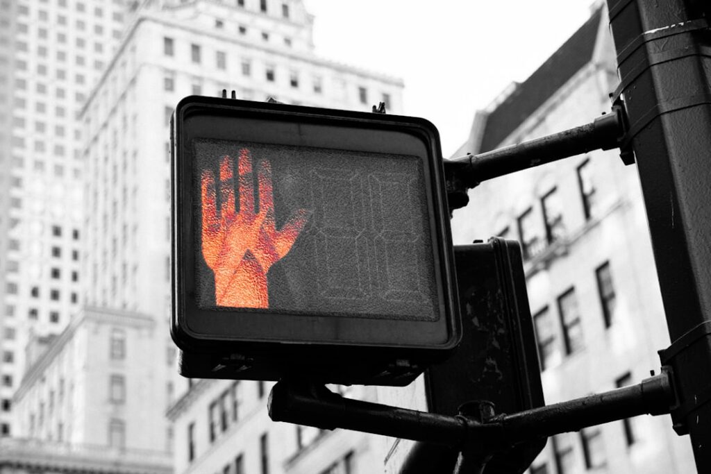 Orange no-walk hand